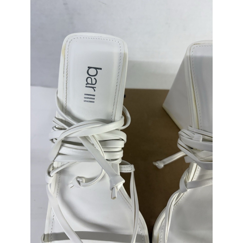 Bar lll Women's Auroraa White Tie Dress Heeled Sandals Gladiator Block Heel 10M - Picture 6 of 9